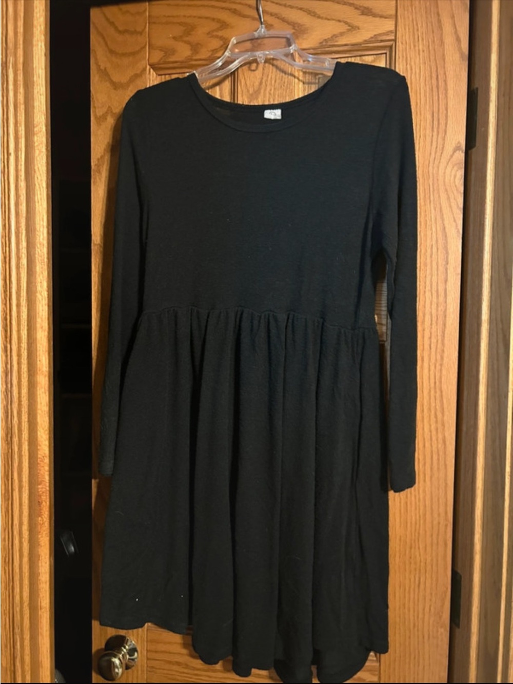 Women’s Black Long Sleeve Skater Dress. Size L